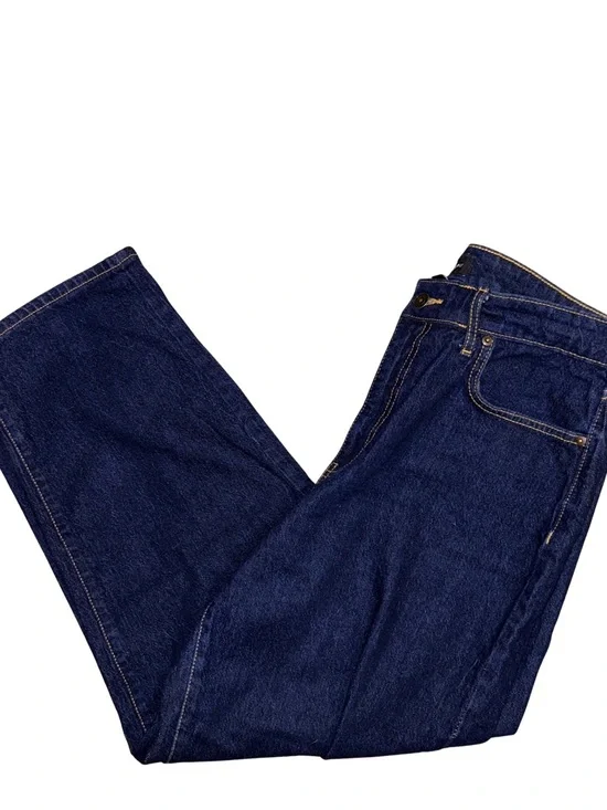 Free Assembly Dark Wash Barrel Leg Jeans with Gold Stitching - NWOT - Size 10 - Picture 7 of 7